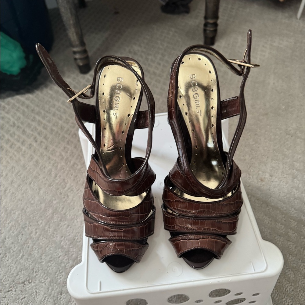 BCBGirls Dark Brown Strappy Heels